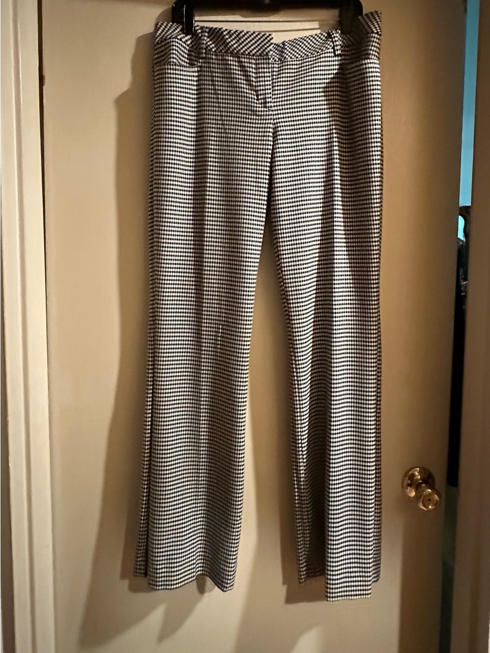 Express Checked Wide-Leg Trousers - Black & White